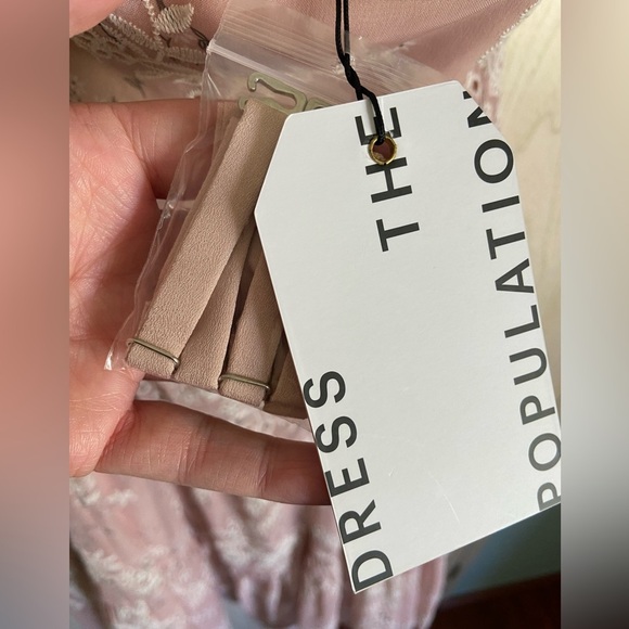 Dress the Population Women's River Fit & Flare Midi Dress Blush Multi Eyelet XXL - Picture 11 of 16